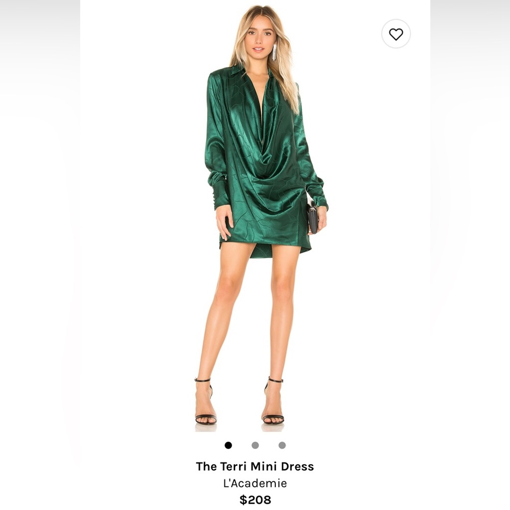 L’Academie Low Cowl Neck Green Dress 💚